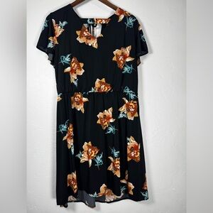 Maurice’s Floral Black Flowy Casual Dress Size XXL‎